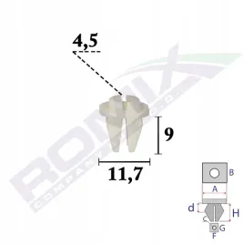 romix-kostka-montazowa-zderzakow-hyundai-kia-opakowanie-10-sztuk