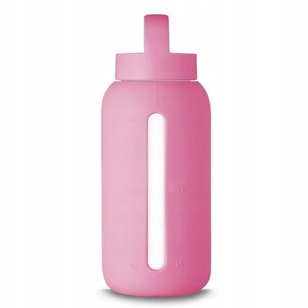 Фото - Спортивний шейкер Flamingo Szklana butelka na wodę motywacyjna Muuki 720 ml  Pink 