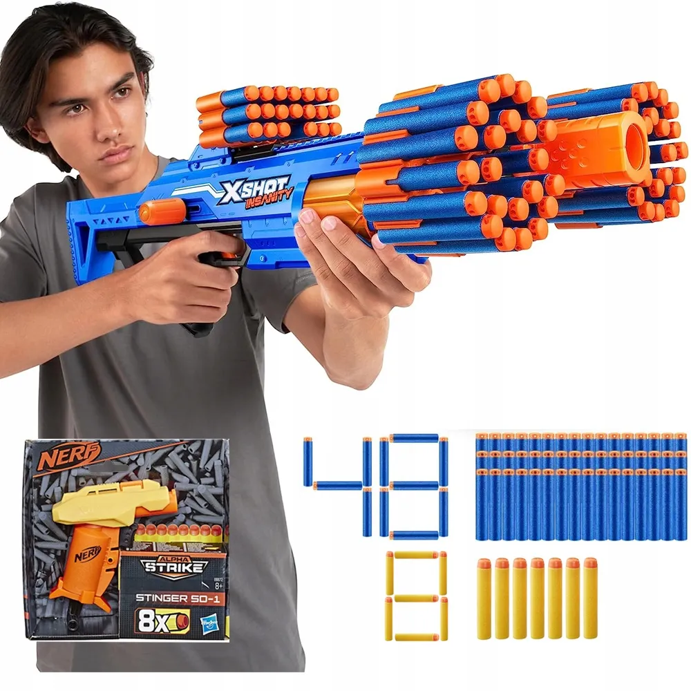 KARABIN X-SHOT INSANITY BERZERKO PISTOLET NERF STINGER 27 M 56