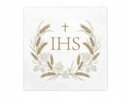 serwetki-biale-na-pierwsza-komunie-swieta-komunijne-zloty-ihs-33cm-12szt