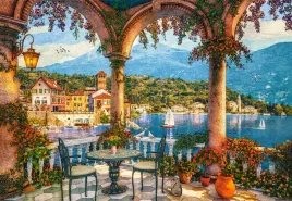 puzzle-1000-ukladanka-krajobraz-widok-taras-nad-morzem-gory-lodki-9-castor