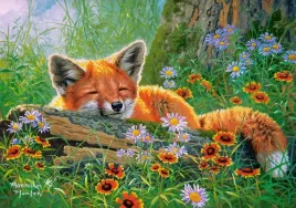 puzzle-500-ukladanka-zwierzeta-las-lisek-lis-kwiaty-9-castor