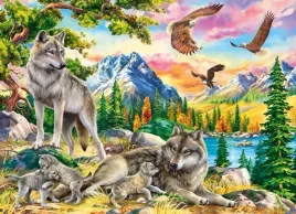 puzzle-300-ukladanka-zwierzeta-wilki-orly-ptaki-gory-jezioro-las-8-castor