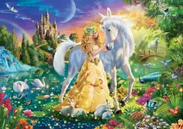 puzzle-500-ukladanka-ksiezniczka-kwiaty-zamek-kon-jednorozec-9-castor