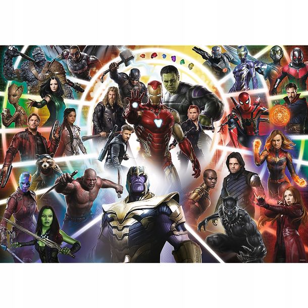 ﻿PUZZLE 1000 UKŁADANKA AVENGERS KONIEC GRY MARVEL SPIDERMAN HULK 12+ TREFL-Zdjęcie-0