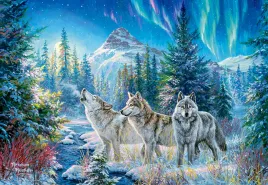 puzzle-1500-ukladanka-obraz-zwierzeta-wilki-las-gory-rzeka-zorza-9-castor