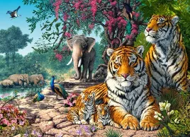puzzle-300-ukladanka-dla-dzieci-zwierzeta-tygrysy-slonie-dzungla-8-castor