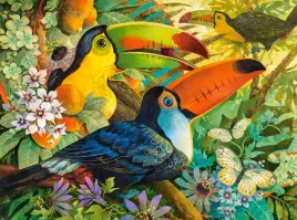 puzzle-3000-ukladanka-zwierzeta-ptaki-kwiaty-kolorowe-tukany-castor