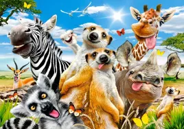 puzzle-500-ukladanka-zwierzeta-afryki-selfie-safari-zebra-zyrafa-9-castor