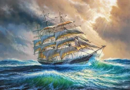 puzzle-1000-ukladanka-statek-zaglowiec-lodz-morze-ocean-fale-9-castor
