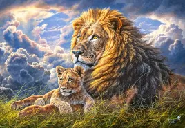 puzzle-1000-ukladanka-zwierzeta-koty-lew-lwy-lwiatko-chmury-9-castor