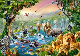 puzzle-500-zwierzeta-safari-dzungla-lew-zebra-slon-malpa-ptaki-9-castor