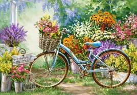 puzzle-1000-ukladanka-obraz-rower-targ-kwiaty-ogrod-9-castor