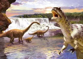 puzzle-260-ukladanka-dzieci-zwierzeta-dinozaury-diplodok-wodospad-8-castor