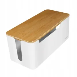 logilink-kab0075-cable-box-320x140x130-mm-white-with-bamboo-lid