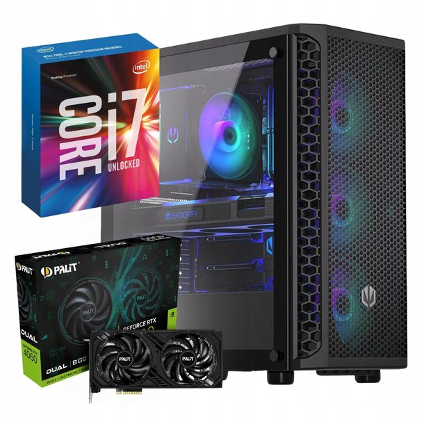 BSG Raptor Komputer Gamingowy Intel i7 32GB RAM 1TB SSD RTX 4060 8GB Win10