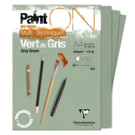 blok-klejony-a4-paint-on-grey-green-30ark-250g-clairefontaine