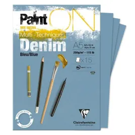 blok-klejony-a5-paint-on-denim-blue-15ark-250g-clairefontaine
