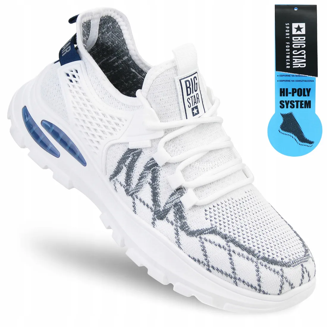 BUTY męskie sportowe oddychające BIG STAR sneakersy białe