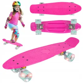 fiszka-deskorolka-dla-dzieci-swiecace-kola-led-65cm-rozow-mietowa-abec7