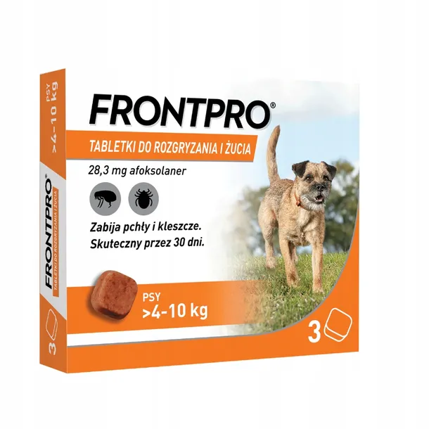 Frontpro dla Psów 4-10kg - Ochrona Przed Kleszczami i Pchłami
