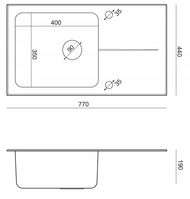 ZLEWOZMYWAK ZLEW STALOWY SZKLANY CZARNY + BATERIA STAL