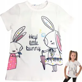 bluzka-t-shirt-dziewczecy-krolik-bawelna-3-4-lata