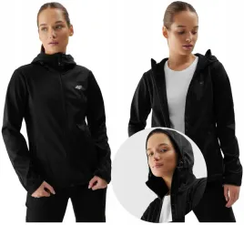 ☆４ｆ☆ Kurtka 4F damska SOFTSHELL z kapturem trekkingowa czarna