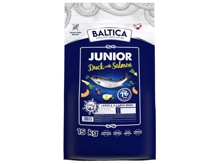 Фото - Корм для собак Baltica Junior Duck with Salmon L/XL 12kg 