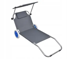 lezak-skladany-plazowy-z-kolkami-i-daszkiem-grafitowy-ogrod-taras