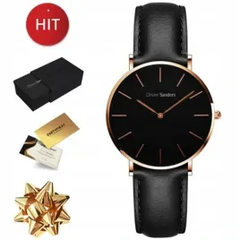 skorzany-zegarek-damski-na-pasku-czarny-zloty-grawer-na-prezent-zony-mamy