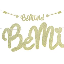 baner-girlanda-papierowa-zlota-brokatowa-be-mine-strzaly-na-walentynki-90cm