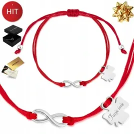 bransoletka-na-sznurku-czerwona-damska-925-grawer-koniczyna-nieskonczonosc