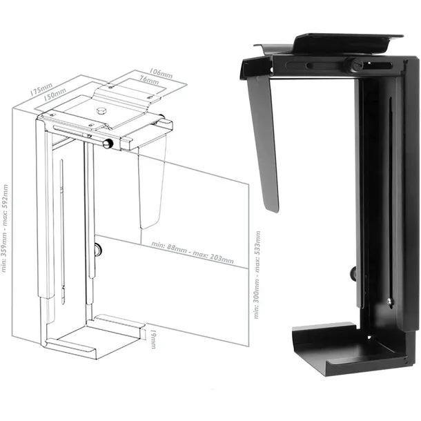 uchwyt-na-komputer-techly-scienny-podblatowy-waga-z-opakowaniem-0-15-kg-maksymalne-obciazenie-10-kg