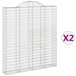 kosze-gabionowe-2-szt-200x30x220-240-cm-galwanizowane-zelazo