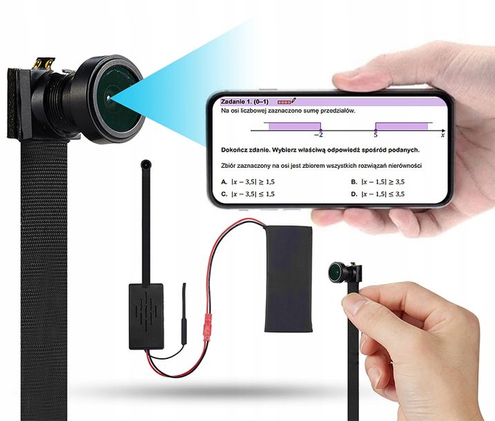 ﻿MINI KAMERA SZPIEGOWSKA UKRYTA IP WIFI PODGLĄD ZDALNY DO TEKSTU NA EGZAMIN