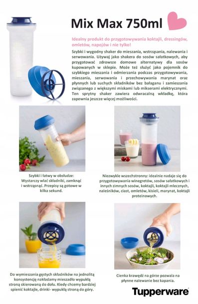 Tupperware Shaker Mix Max 750ml – 183198321 - ERLI.pl