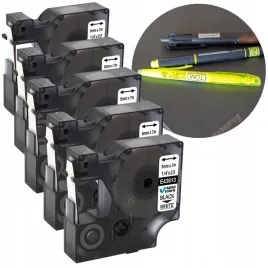 5-sztuk-tasma-do-dymo-d1-43613-6mm-7m-biala-czarny-lm160-lm280