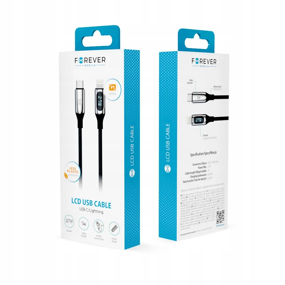 forever-kabel-lcd-usb-c-lightning-10-m-27w-czarny