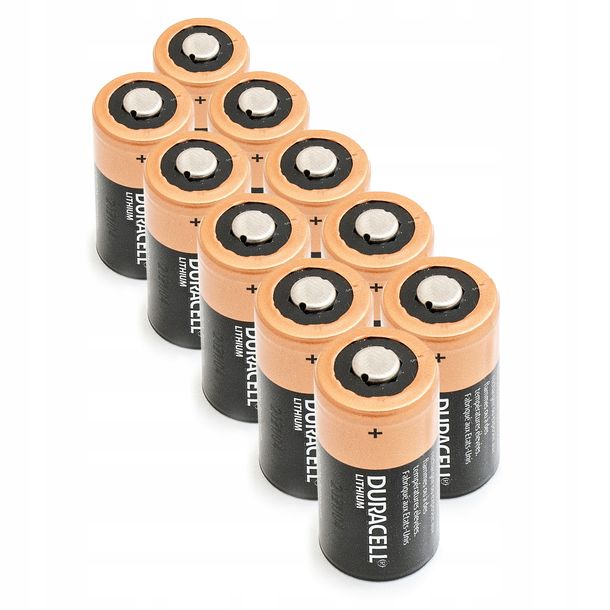 10x Bateria litowa Duracell CR123 CR123A DL123 3V