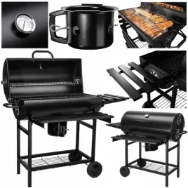 grill-gril-ogrodowy-weglowy-pokrywa-popielnik-termometr-beczka-na-kolkach