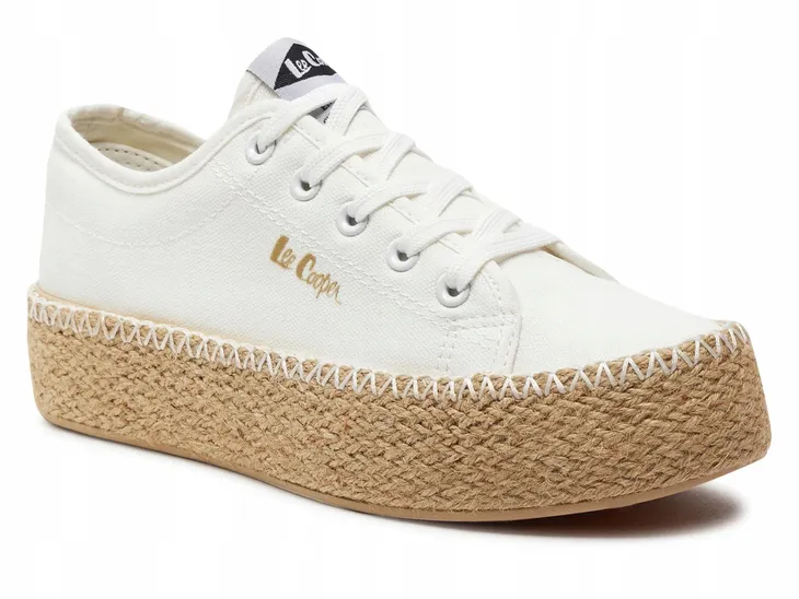 Lê Duyên Koronkowe Trampki Damskie Lee Cooper LCW-23-44-1620 Beżowe