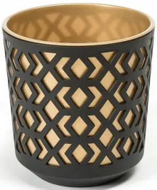 doniczka-aztek-sr-14cm-czarny-zloty-lamela
