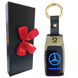 mercedes-zapalniczka-zarowa-elegancki-brelok-do-kluczy-logo-etui-kokarda