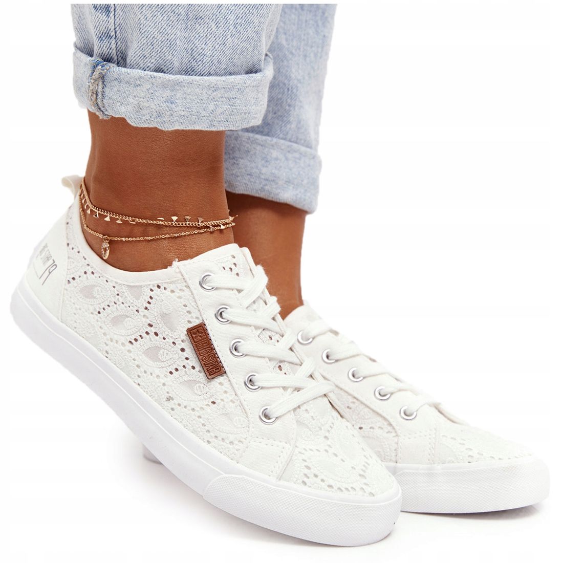 TRAMPKI damskie KORONKOWE buty BIG STAR z koronki W274925