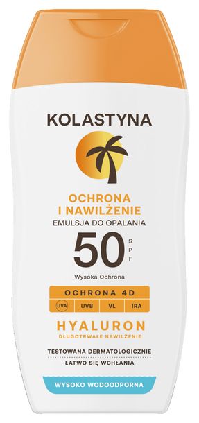 ﻿KOLASTYNA Hyaluron Ochrona i Nawilżenie Emulsja do opalania SPF50, 150ml