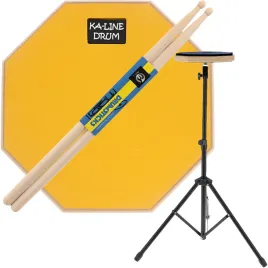 pad-perkusyjny-do-cwiczen-ppm300-8-zolty-paleczki-statyw-zestaw