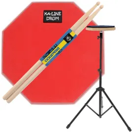 pad-perkusyjny-do-cwiczen-ppm300-8-czerwony-paleczki-statyw-zestaw