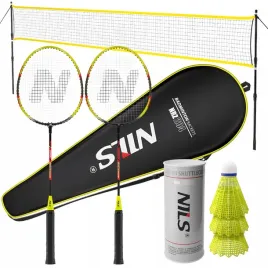 nils-zestaw-2-rakiety-3-lotki-nylonowe-siatka-630cm-do-gry-w-badmintona