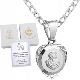 srebrny-lancuszek-i-medalik-matka-boska-komunia-chrzest-bierzmowanie